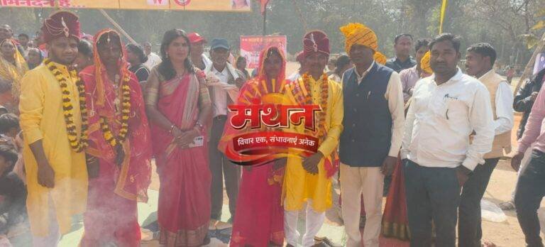 कोरबा) ग्राम जवाली के पांच जोड़ों को सामूहिक विवाह योजना से मिला संबल