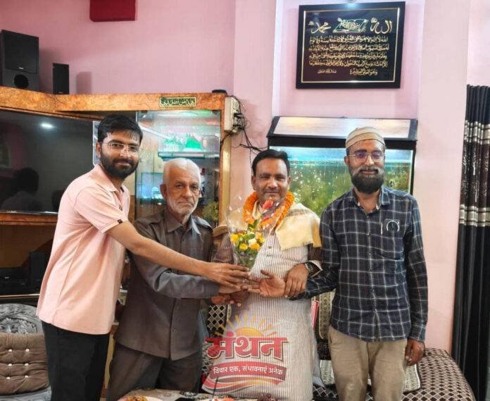 (कोरबा) हाजी नूर मोहम्मद आरबी के निवास पर पहुंचे सलीम राज