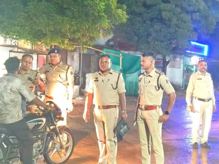 (कोरबा) हरदीबाजार थाना क्षेत्र में की जा रही वाहन जांच कार्यवाही