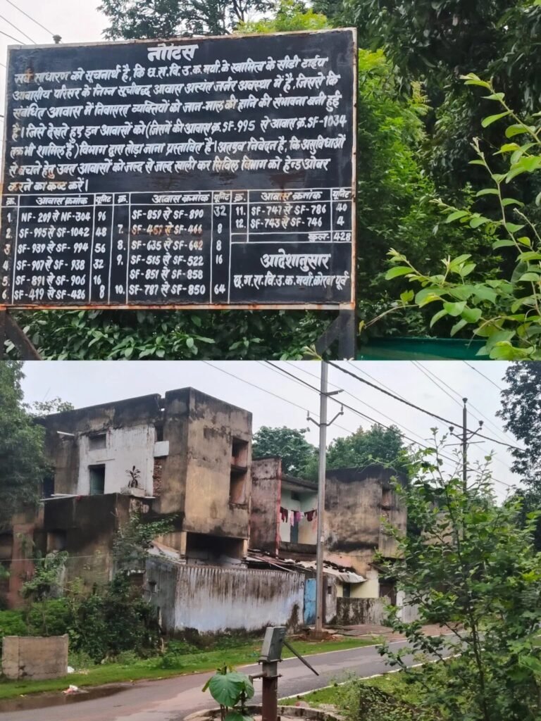 (कोरबा) सीएसईबी कोरबा-पूर्व के 324 जर्जर मकानों को तोड़ने की पुनः कवायद