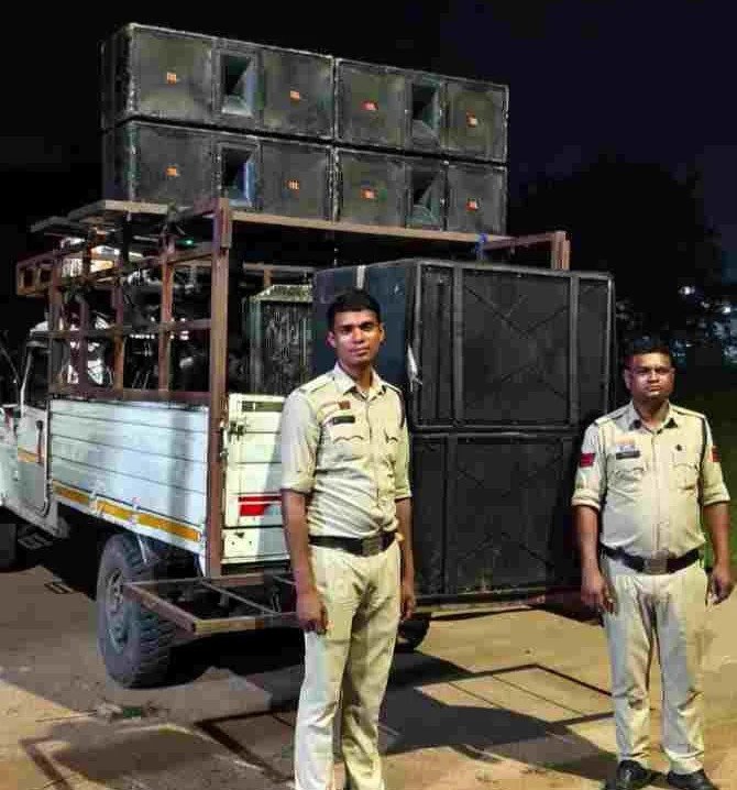 (कोरबा) ग्राम कोराई में कोलाहल नियंत्रण अधिनियम के तहत की गयी कार्यवाही