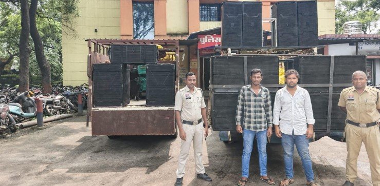 (कोरबा) गणेश उत्सव में तेज आवाज में डीजे बजाने वालों पर कोरबा पुलिस ने की कार्यवाही-14 डीजे वाहन जब्त